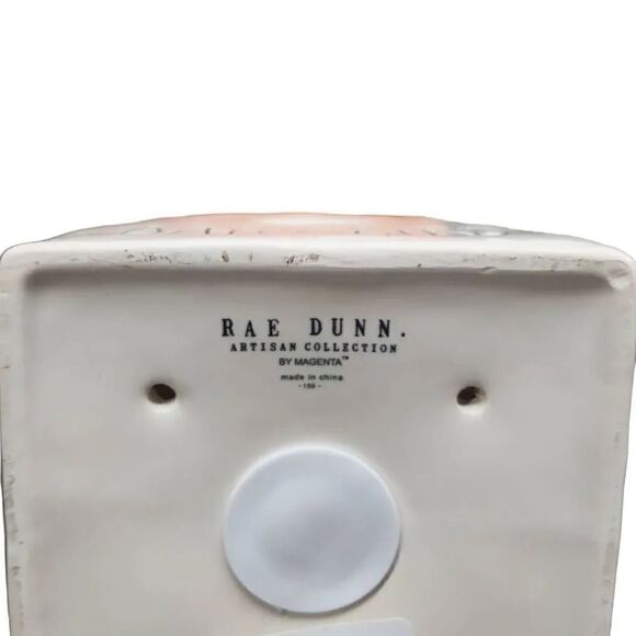 Rae Dunn White Black Baby Bird Ceramic Bird House with Pink Bow - Picture 5 of 5